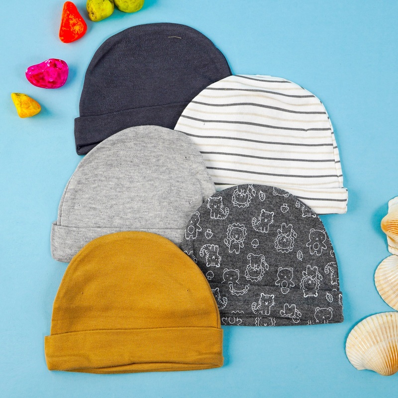 Baby Caps Pack Of 5 Lion White – Sunshine