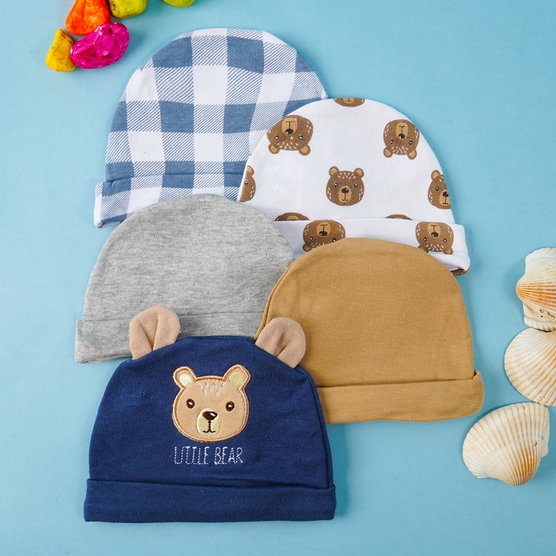 Baby Caps Pack Of 5 Little Bear Blue – Sunshine