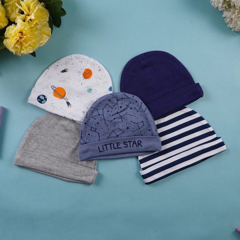 Baby Caps Pack Of 5 Navy Blue – Sunshine