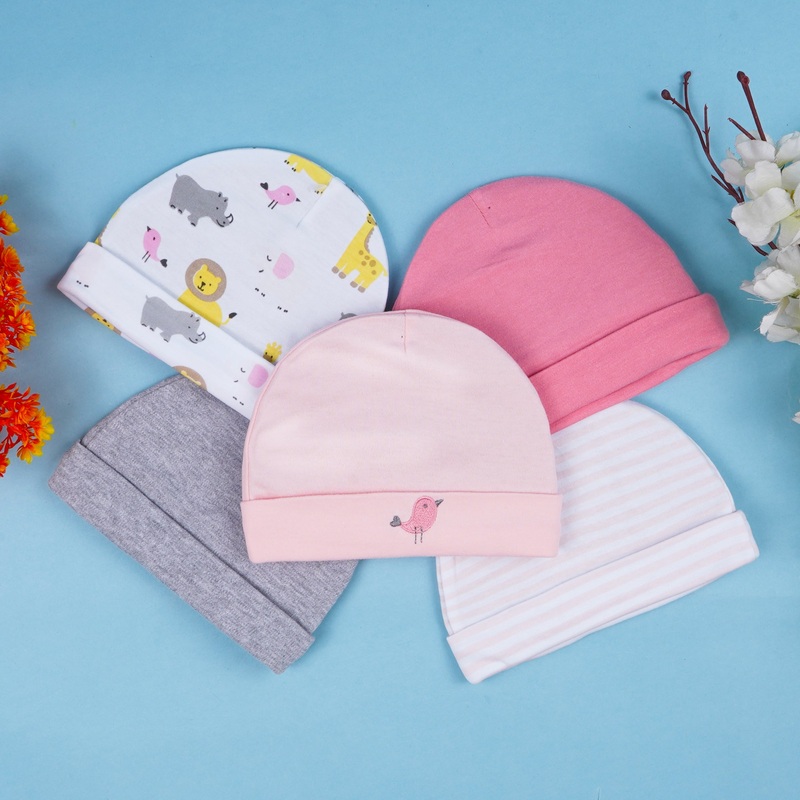 Baby Caps Pack Of 5 Sparrow Pink – Sunshine