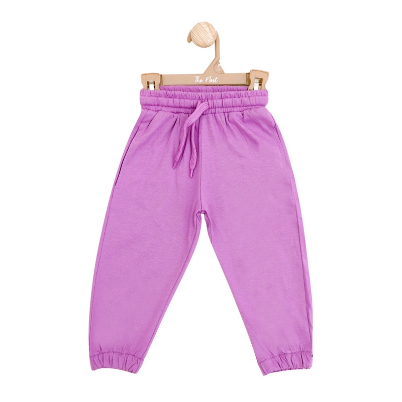 The Nest Purple Solid Drawstring Trousers