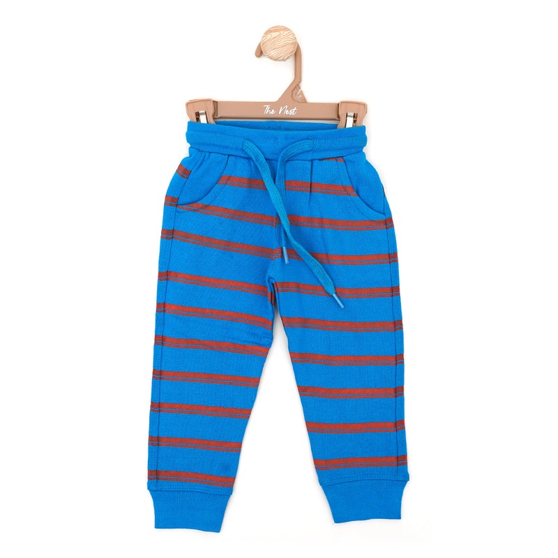 The Nest Red-Lined Blue Baby Trousers