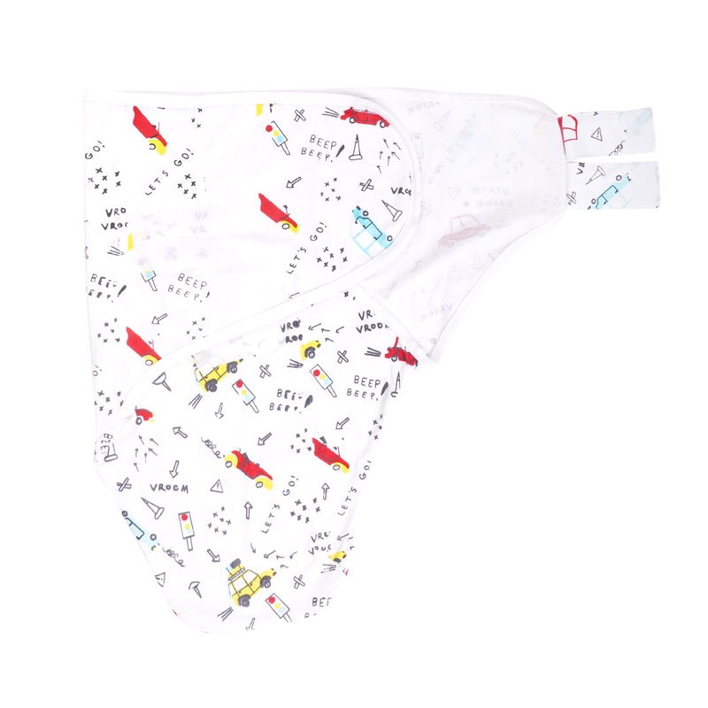 The Nest Zoomin Cars Swaddle Sheet With Velcro