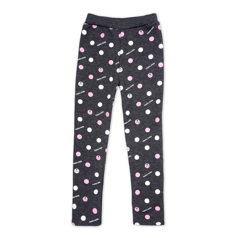 Girls Fleece Tights Polka Dots Grey – Sunshine