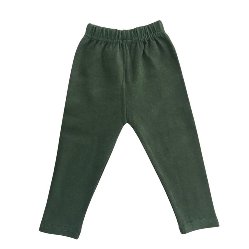 The Nest Solid Green Ribbed Leggings