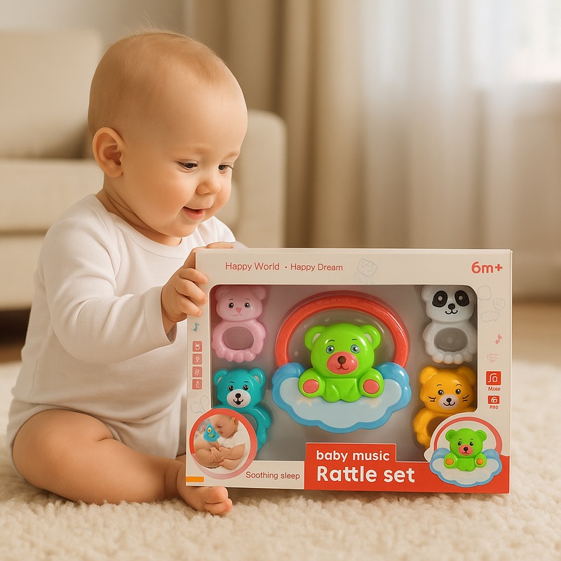Baby Music Rattle Set Bear 5 Pcs – Sunshine