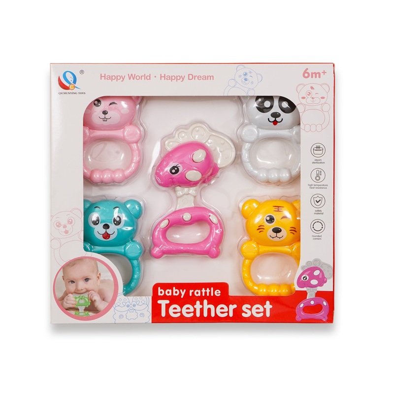 Baby Rattle Teether Set 5Pcs Sea Horse – Sunshine