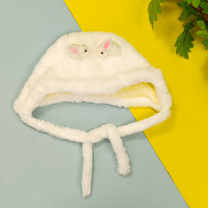 Baby Soft Woolen Cap Rabbit White – Sunshine