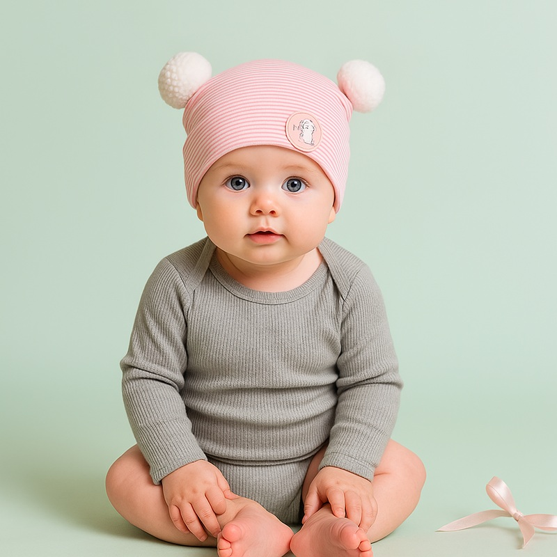 Baby Cap Stripes Pink – Sunshine