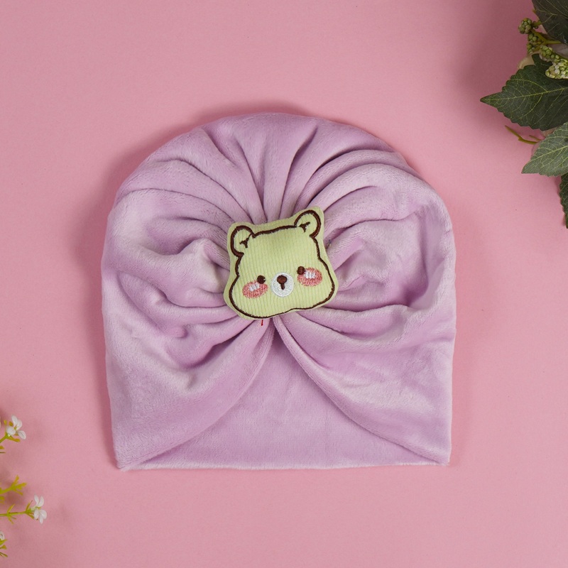 Baby Turban Cap Bear Purple – Sunshine