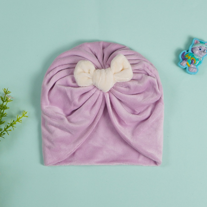 Baby Turban Cap Bow Purple – Sunshine