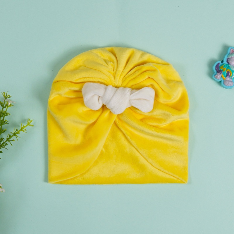 Baby Turban Cap Bow Yellow – Sunshine