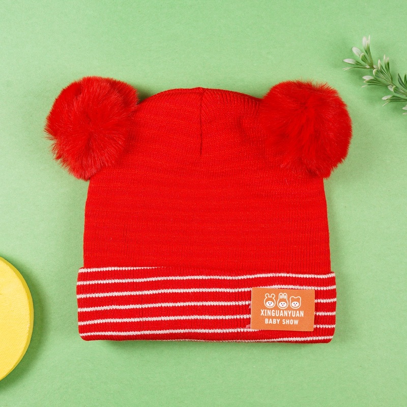 Baby Warm Cap Stripes Red – Sunshine