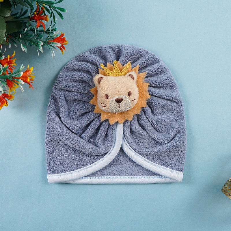 Baby Fleece Turban Cap Lion Grey – Sunshine