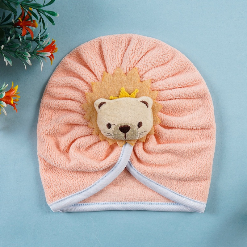 Baby Fleece Turban Cap Lion Peach – Sunshine