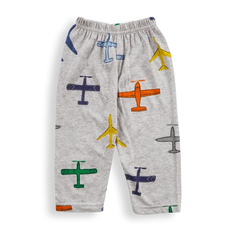 Baby Printed Pajama Airplanes Grey – Oolaa