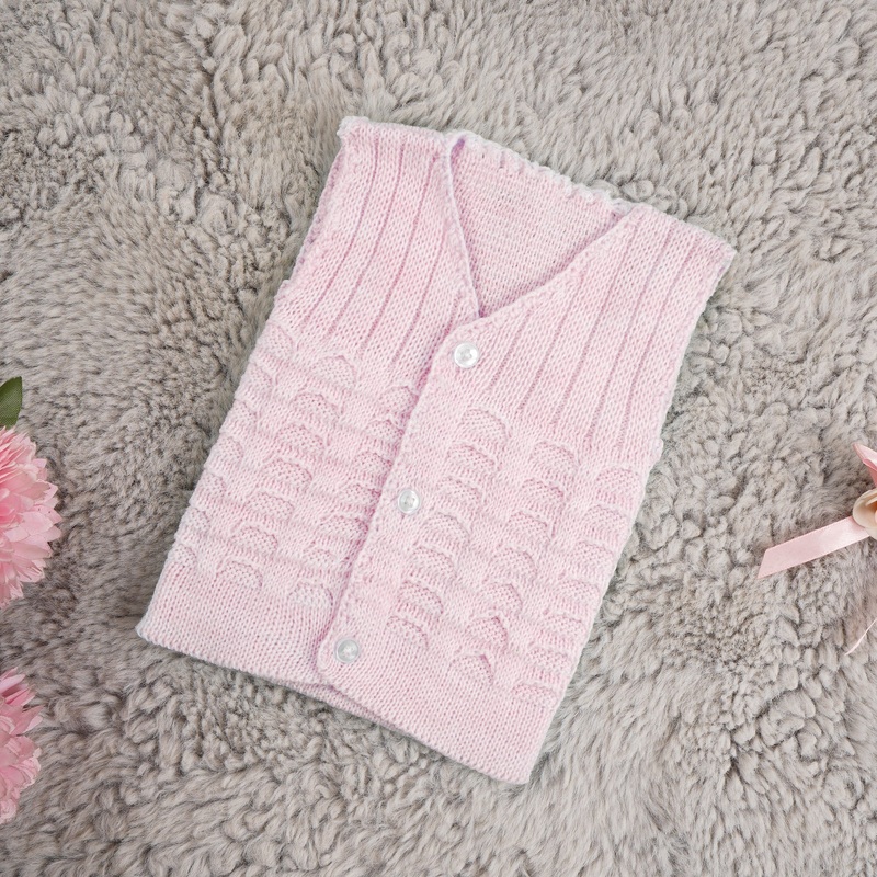Baby Sleeveless Woolen Sweater Pink – Sunshine
