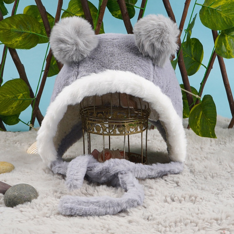 Baby Soft Woolen Cap Pom Pom Grey – Sunshine