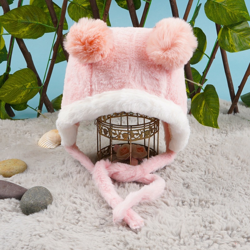 Baby Soft Woolen Cap Pom Pom Pink – Sunshine
