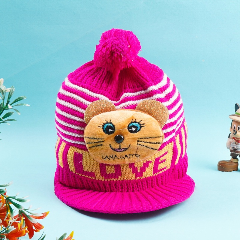 Baby Woolen P-Cap Dark Pink – Sunshine