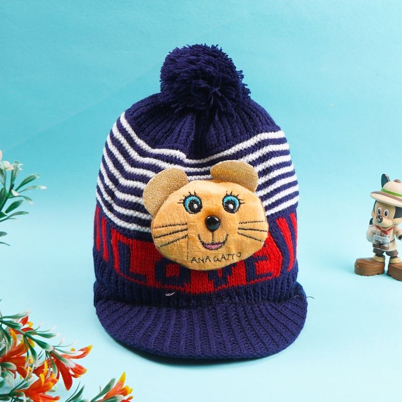 Baby Woolen P-Cap Navy Blue – Sunshine