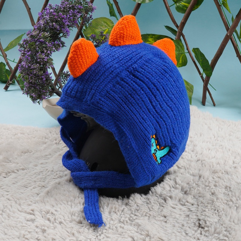 Baby Woolen String Cap Dino Royal Blue – Sunshine