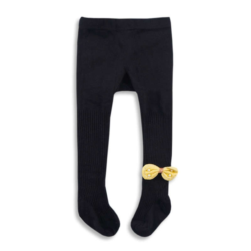 Girls Socks Legging Bow Black – Sunshine
