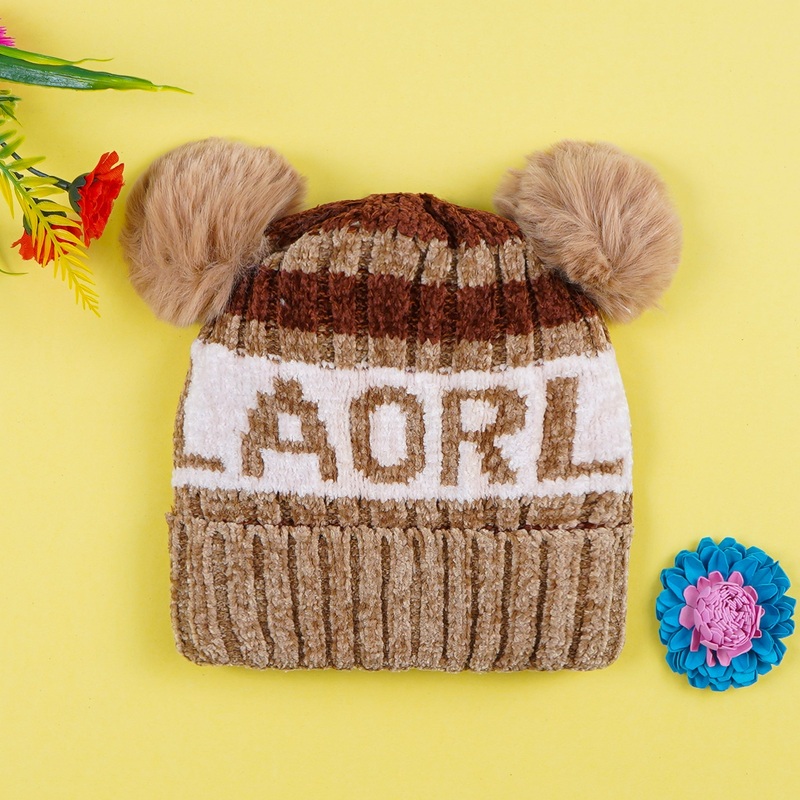 Baby Woolen Cap Pom Pom Brown – Sunshine
