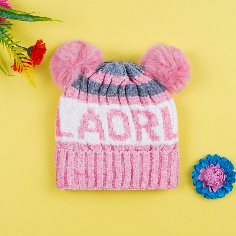 Baby Woolen Cap Pom Pom Pink – Sunshine