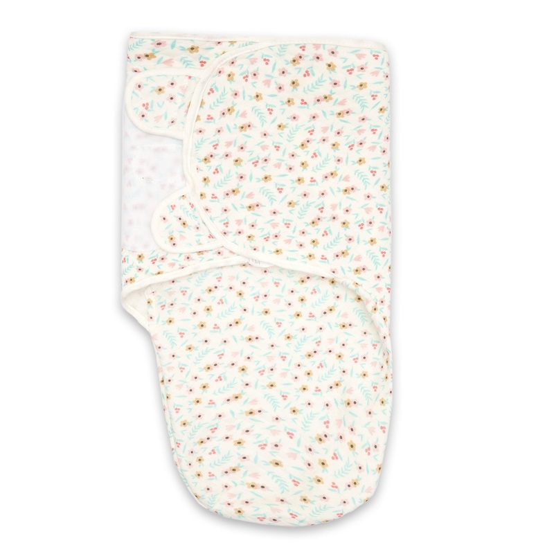 Baby Quilted Swaddle Flowers White – Sunshine