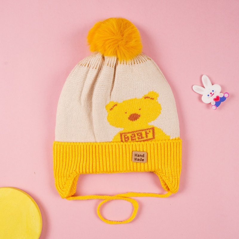 Baby Soft Woolen Cap Yellow & Beige – Sunshine
