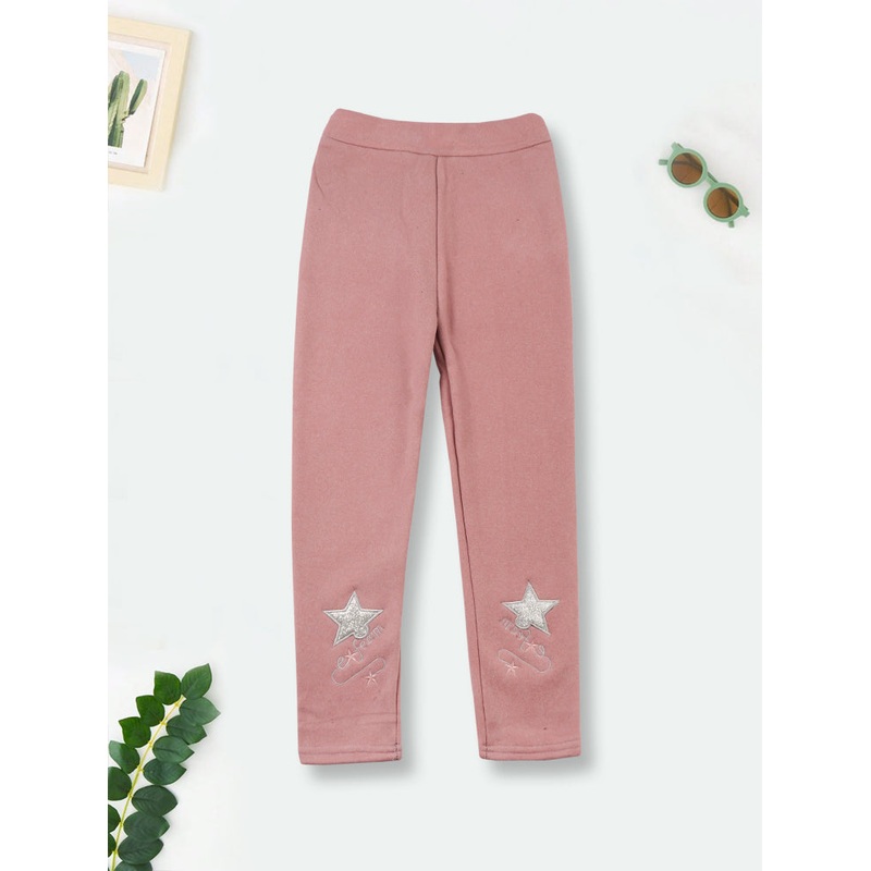 Girls Fleece Tights Stars Peach – Sunshine