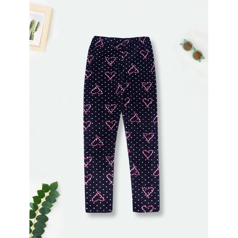 Girls Polyester Tights Hearts Navy Blue – Sunshine
