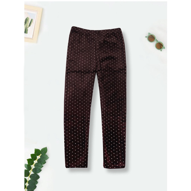 Girls Polyester Tights Polka Dots Brown – Sunshine