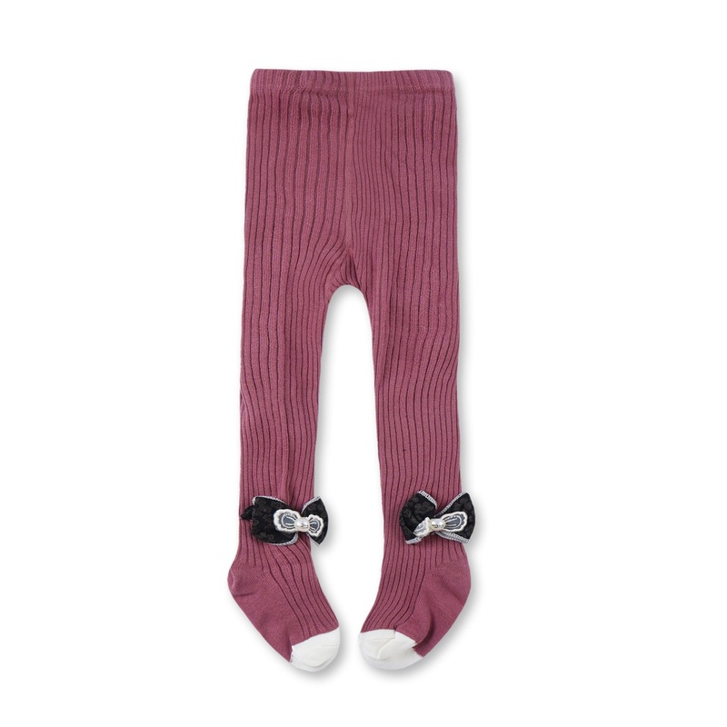 Girls Socks Legging Bow Maroon – Sunshine