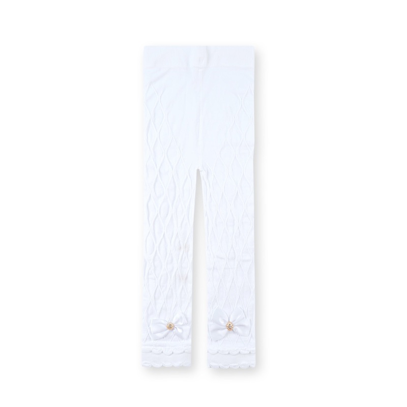 Kids Stretchable Tights Bow White – Sunshine