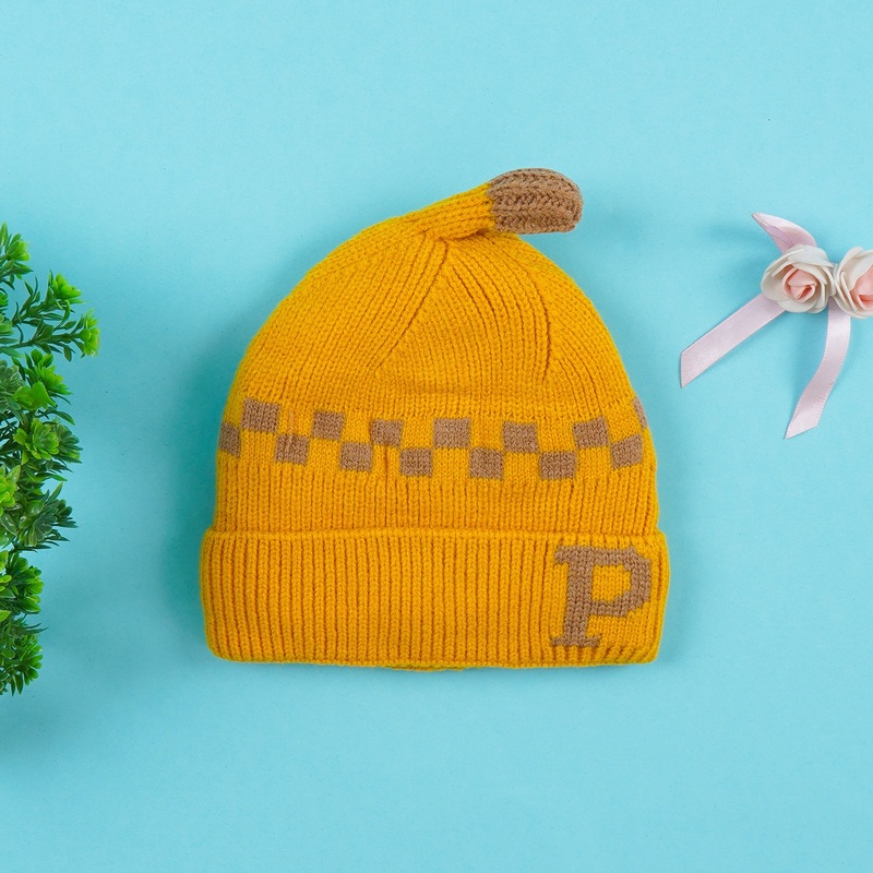 Kids Woolen Cap Mustard & Brown – Sunshine
