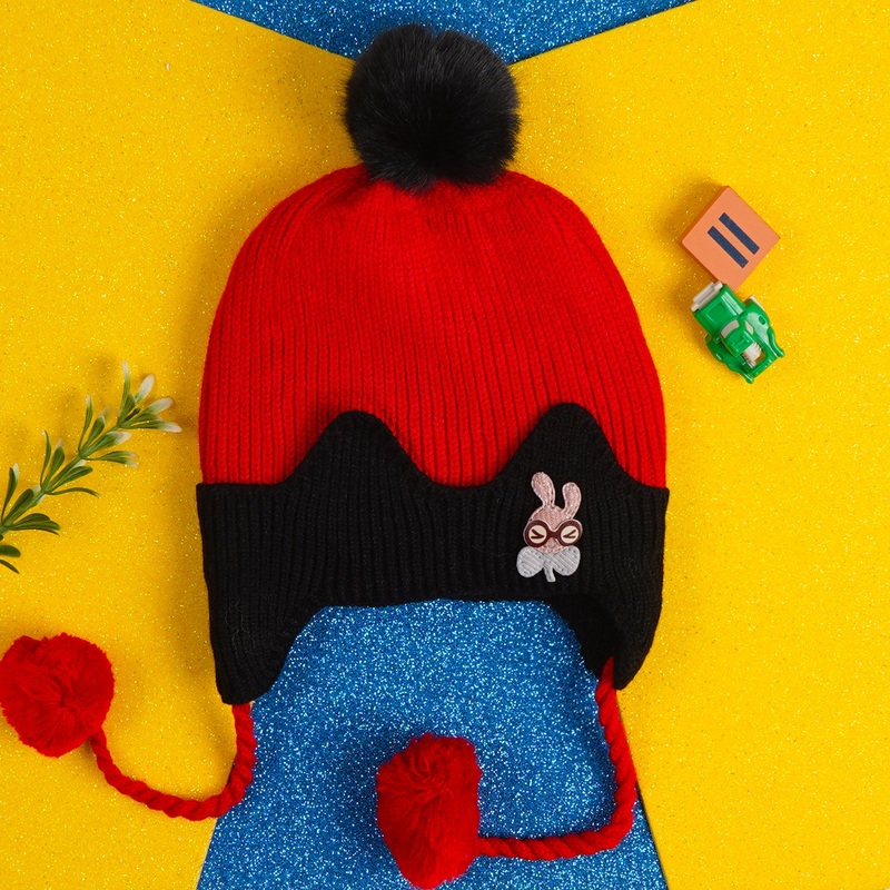 Baby Soft Woolen Cap Red & Black – Sunshine