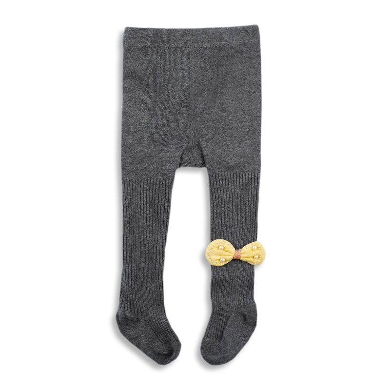 Girls Socks Legging Bow Charcoal – Sunshine