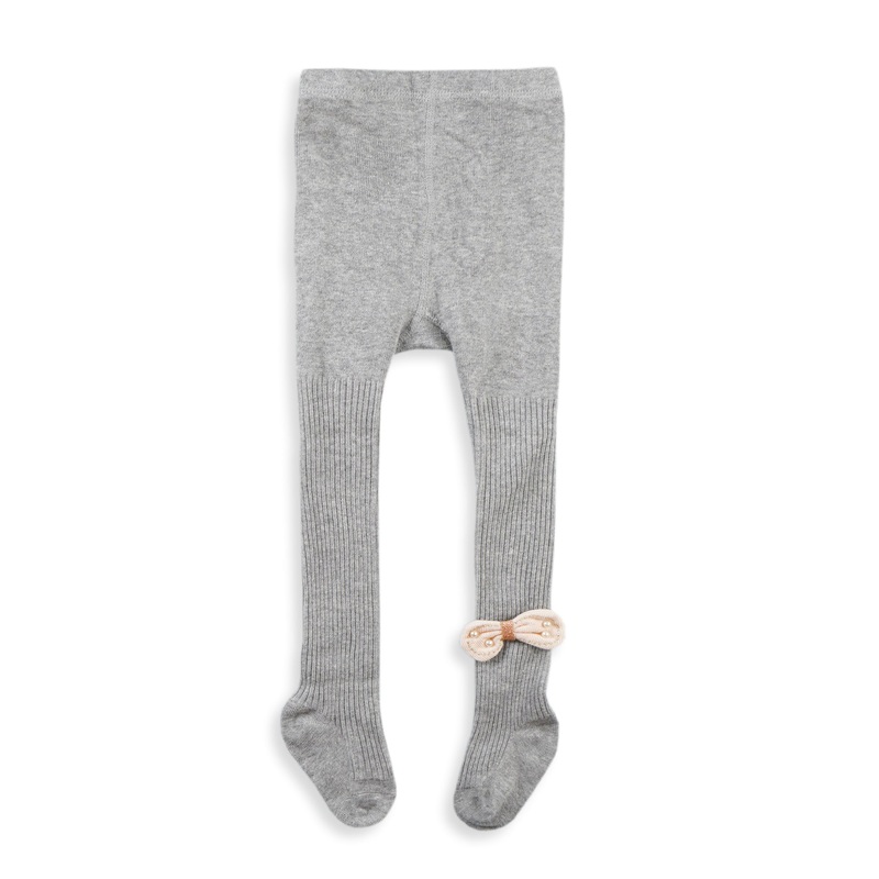 Girls Socks Legging Bow Grey – Sunshine