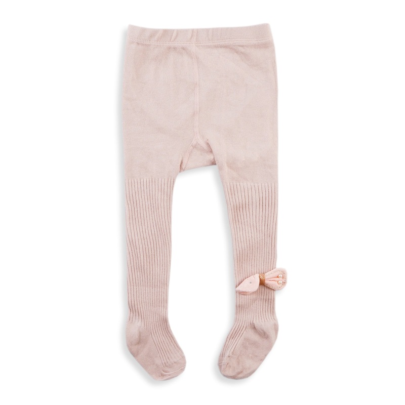 Girls Socks Legging Bow Peach – Sunshine