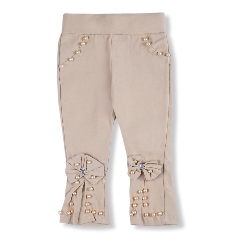 Girls Stretchable Tights Pearls Beige – Sunshine