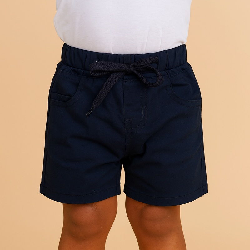 Kids Cotton Shorts Navy Blue – Mini Charm
