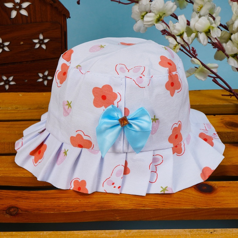Kids Cotton Summer Hat Rabbit & Bow Blue – Sunshine