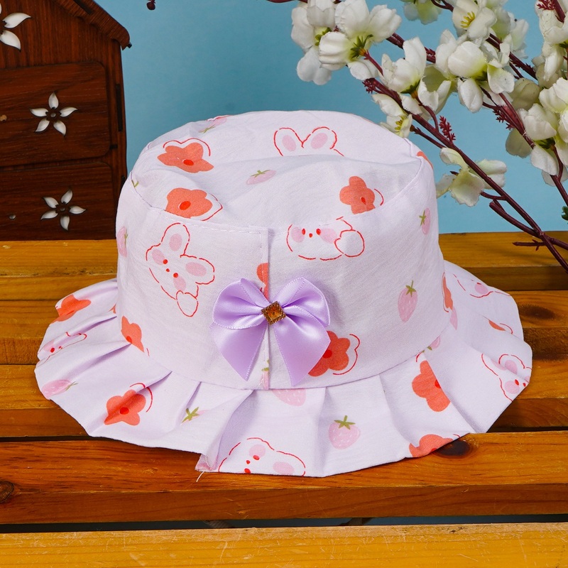 Kids Cotton Summer Hat Rabbit & Bow Purple – Sunshine