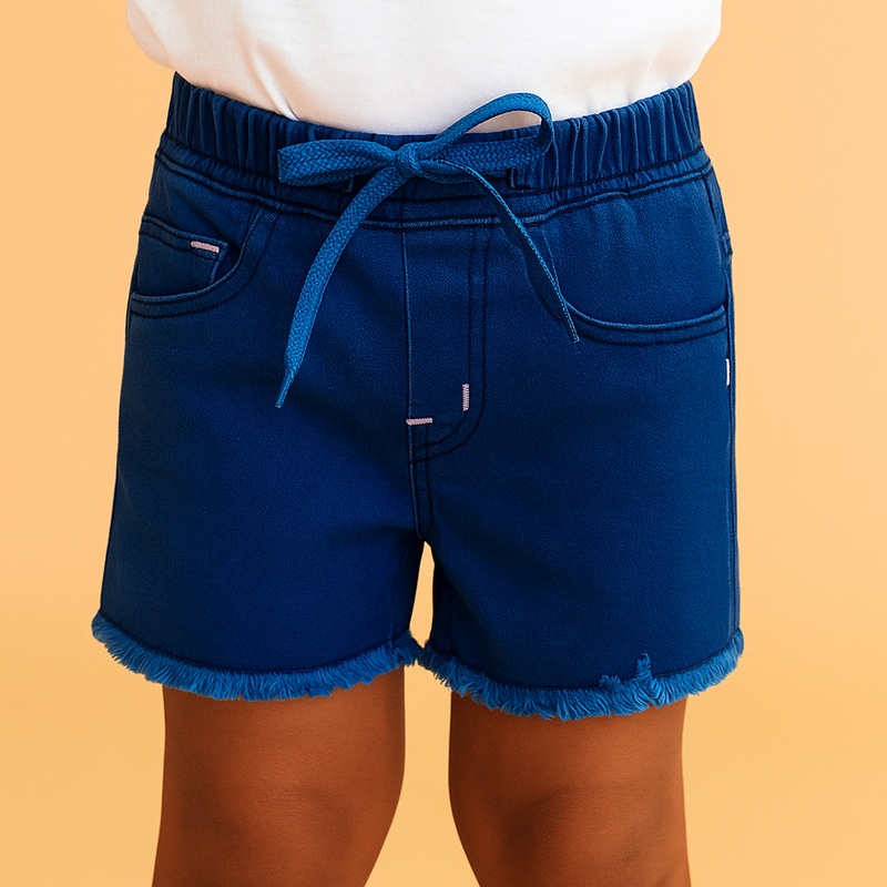 Kids Denim Shorts Faded Navy Blue – Mini Charm