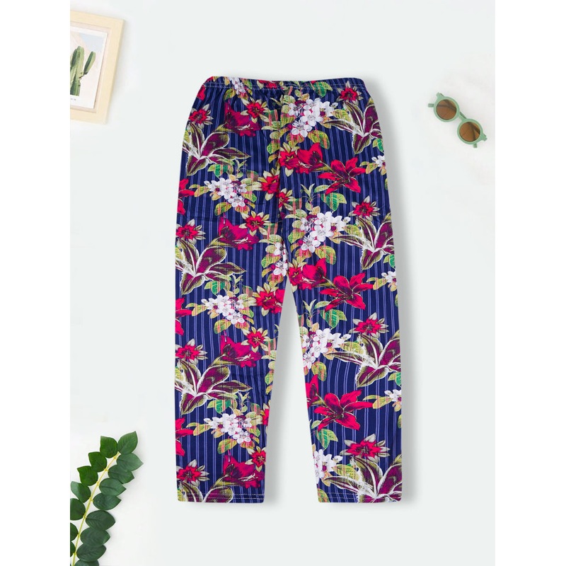 Girls Flexible Tights Floral Navy Blue – Sunshine