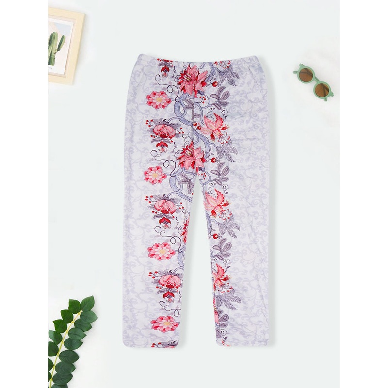 Girls Flexible Tights Floral Peach & White – Sunshine