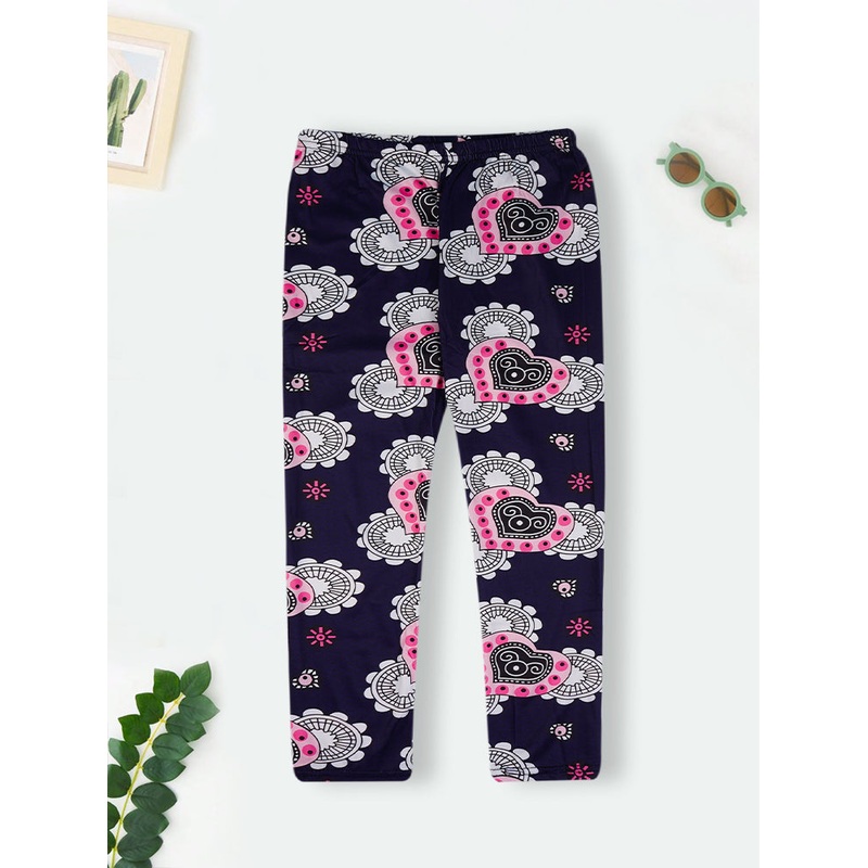 Girls Flexible Tights Hearts Navy Blue – Sunshine