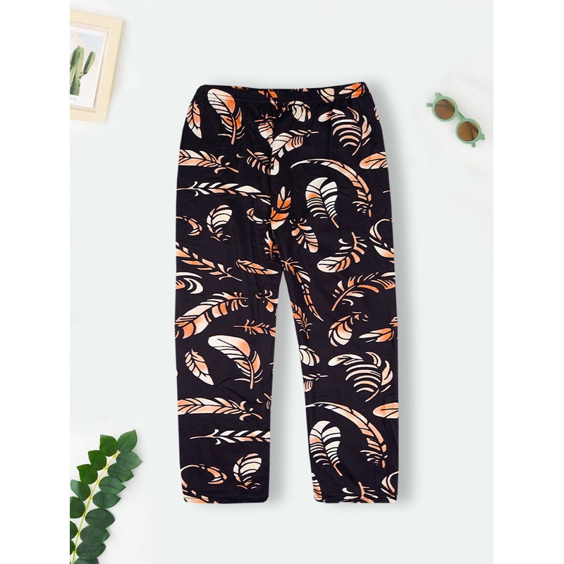 Girls Flexible Tights Leaves Black – Sunshine